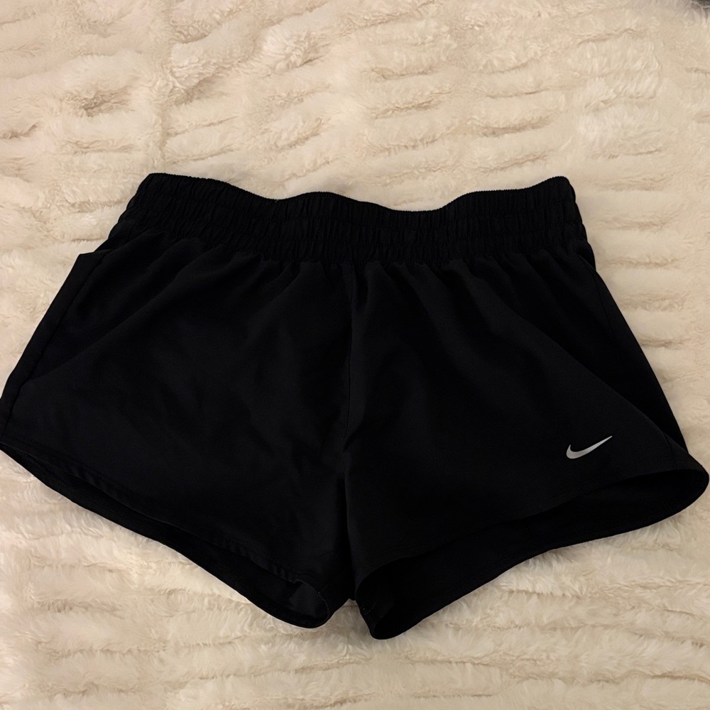 Nike Women's Black Athletic Running Shorts with Reflective Swoosh